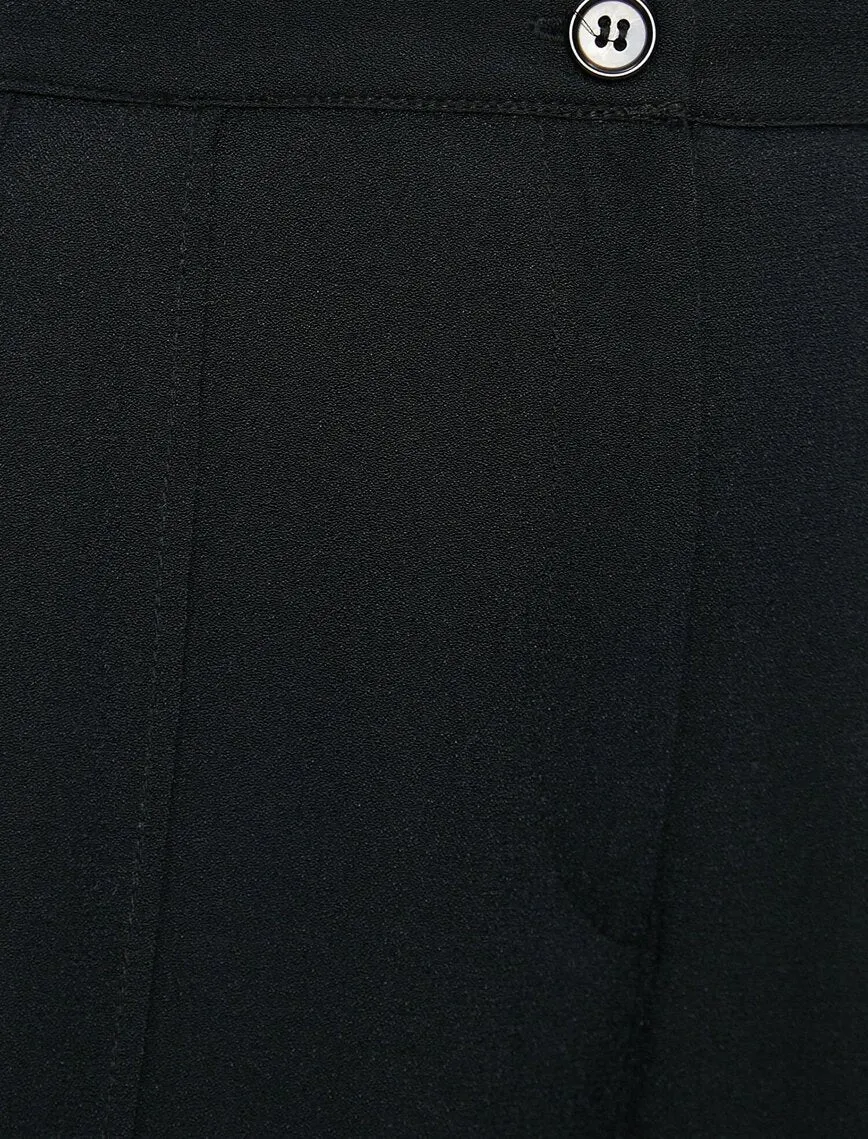 16347 Black Slit Chiffon Palazzo Trousers