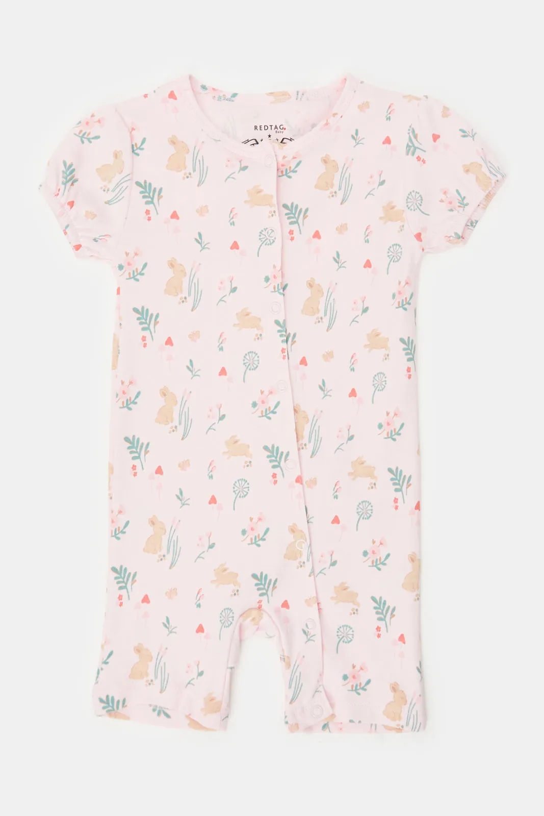Baby Pink Printed Romper
