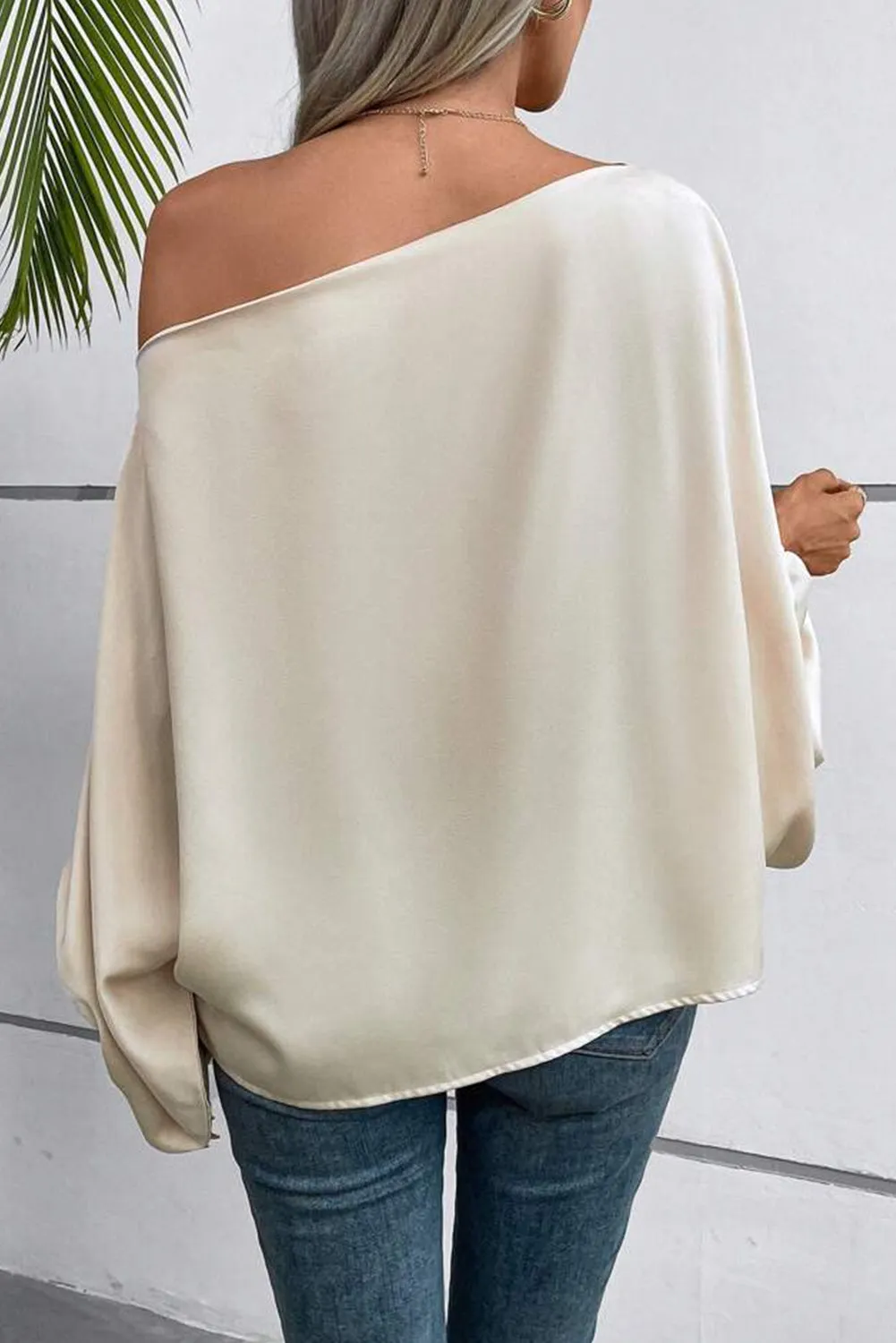 Balloon Sleeve Satin Blouse