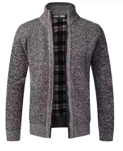 BAZO Design Men's Fashion Premium Quality Black & White Stripe Zipper Sweater Jacket
