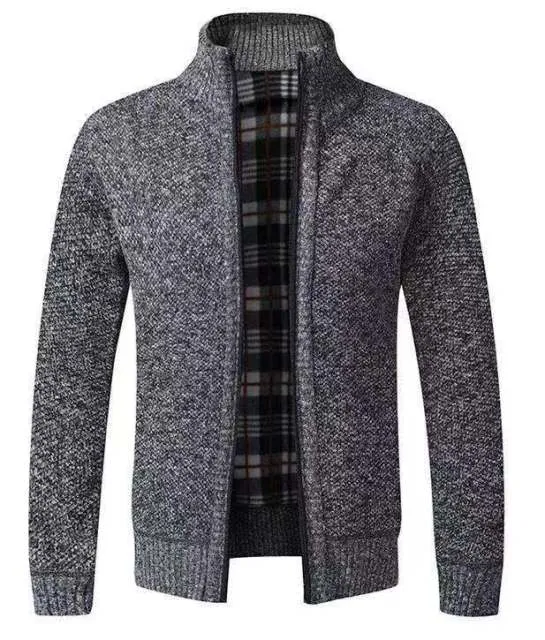 BAZO Design Men's Fashion Premium Quality Black & White Stripe Zipper Sweater Jacket