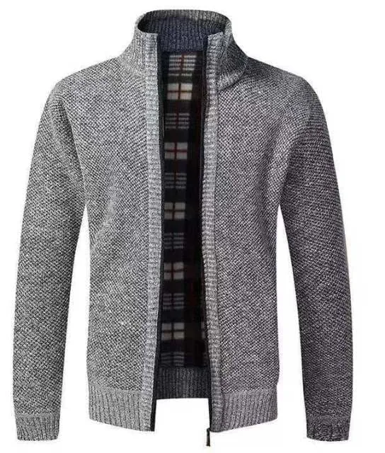 BAZO Design Men's Fashion Premium Quality Black & White Stripe Zipper Sweater Jacket