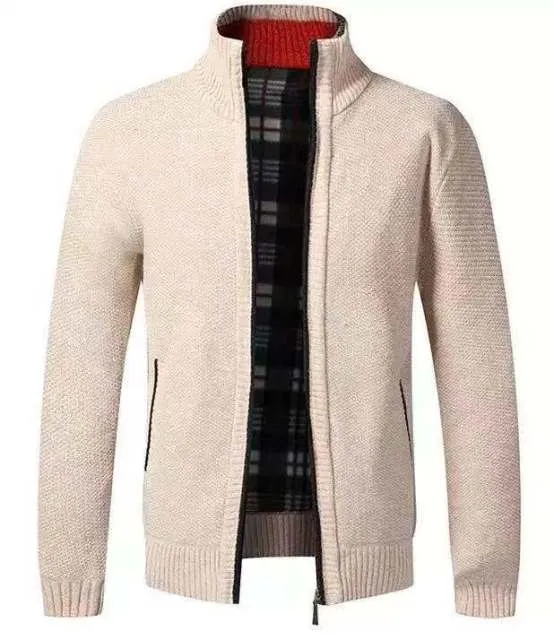 BAZO Design Men's Fashion Premium Quality Black & White Stripe Zipper Sweater Jacket