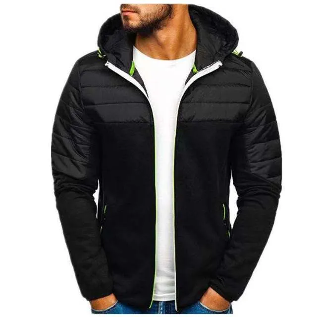 BAZO Design Men's Fashion Premium Quality Black & White Stripe Zipper Sweater Jacket