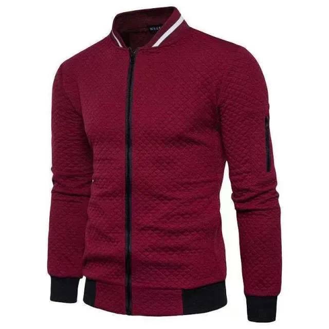 BAZO Design Men's Fashion Premium Quality Black & White Stripe Zipper Sweater Jacket