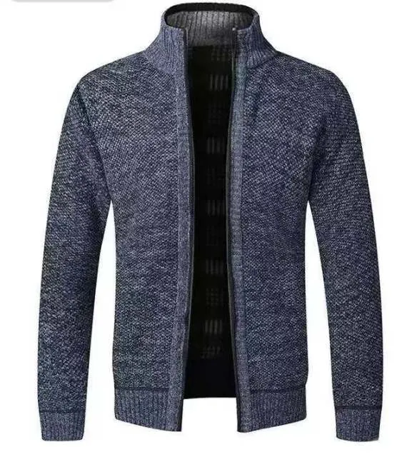 BAZO Design Men's Fashion Premium Quality Black & White Stripe Zipper Sweater Jacket