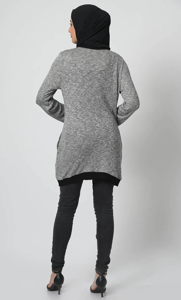 Button down  Knitted Wool Winter Cardigan