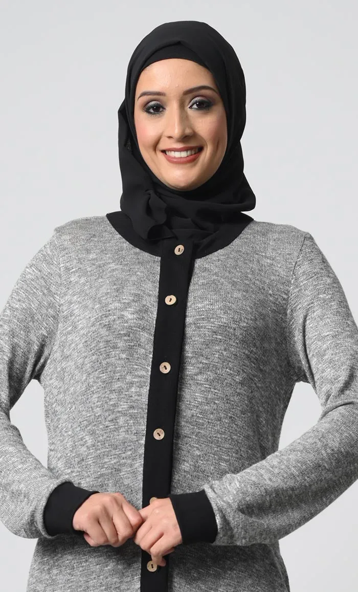 Button down  Knitted Wool Winter Cardigan