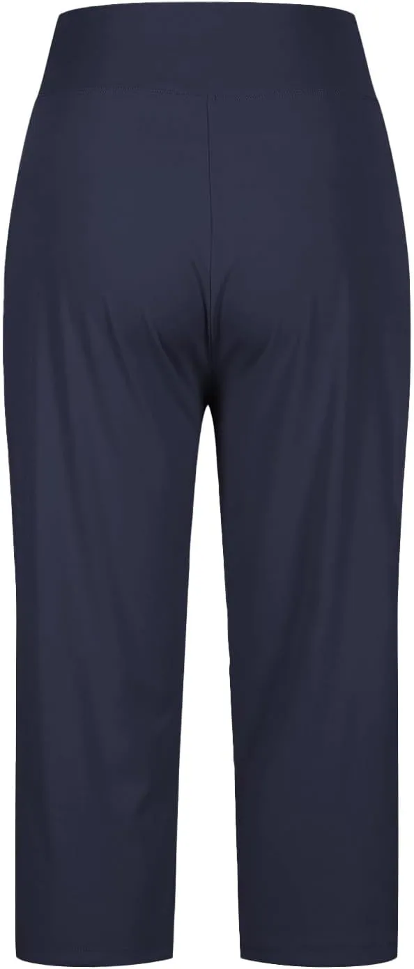 Capri Pants for Women Wide Leg Stretchy Pull On Athletic Yoga Legging with Pockets Summer Casual Capris Outfits