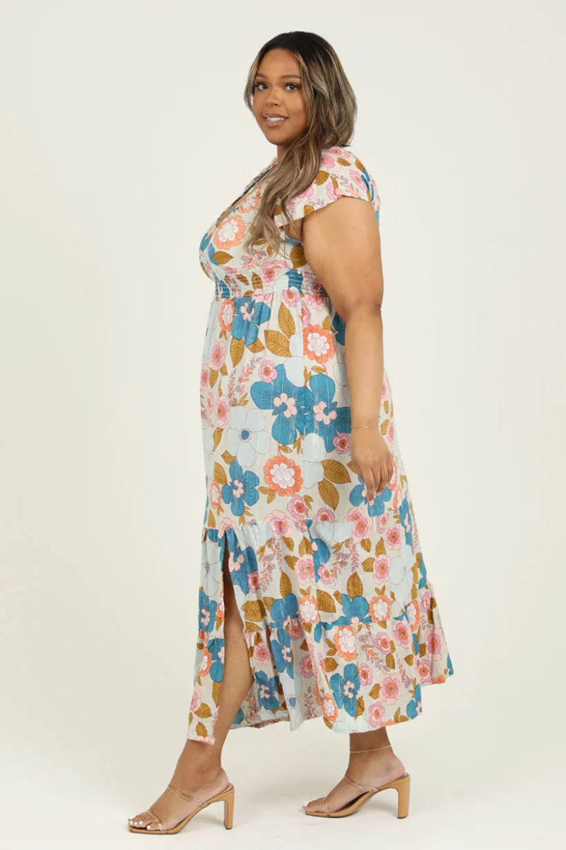 Curvy Fog Flowy Dress