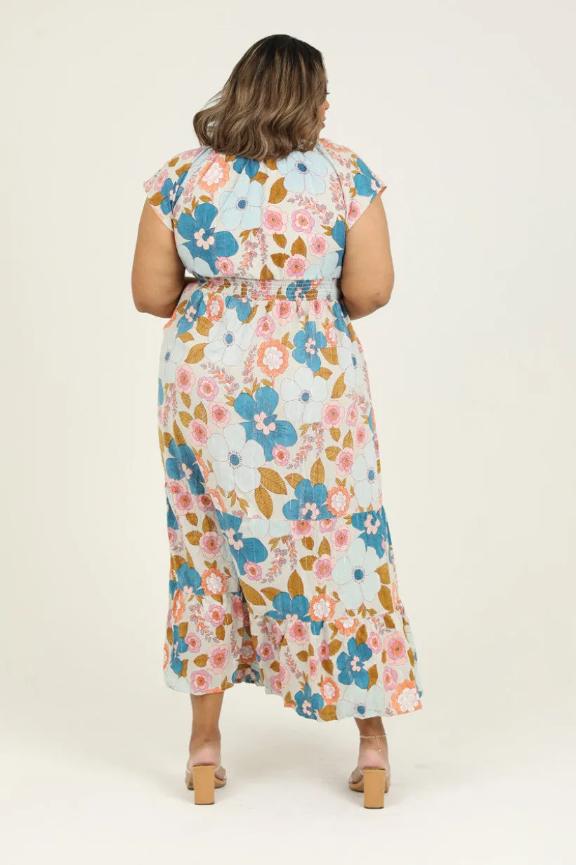Curvy Fog Flowy Dress