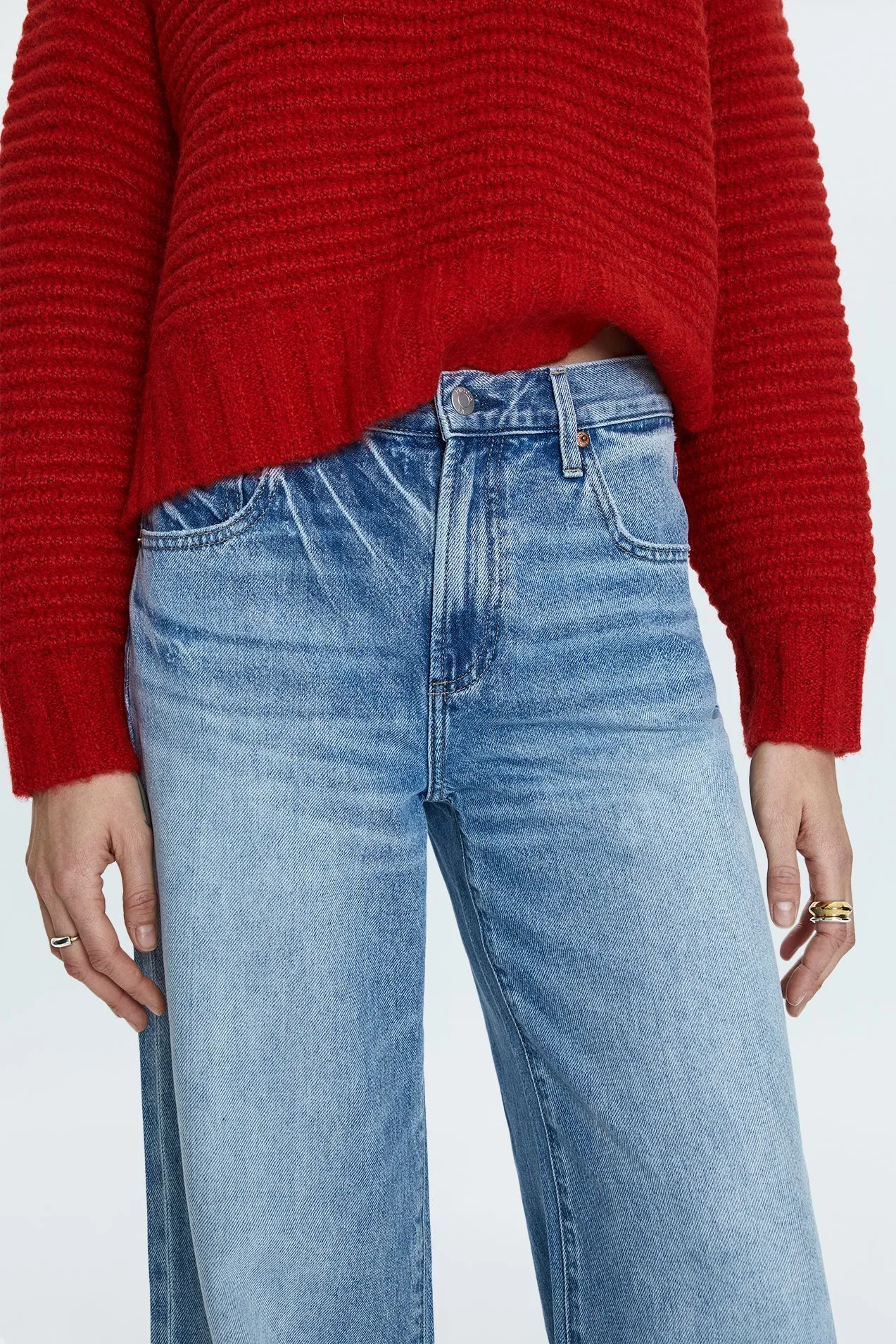 Jadyn Low Slung Palazzo Jeans | Runyon Wash