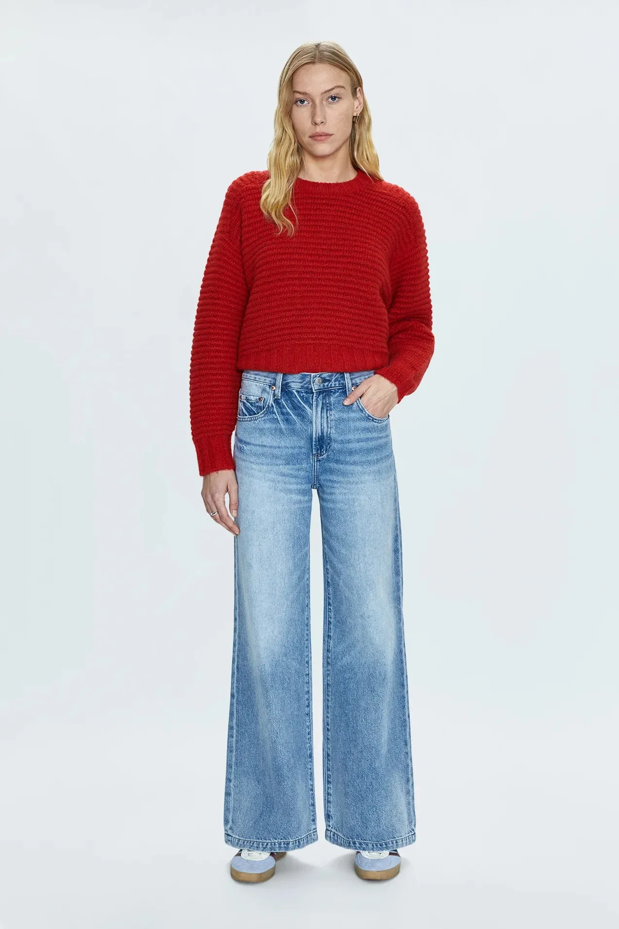Jadyn Low Slung Palazzo Jeans | Runyon Wash