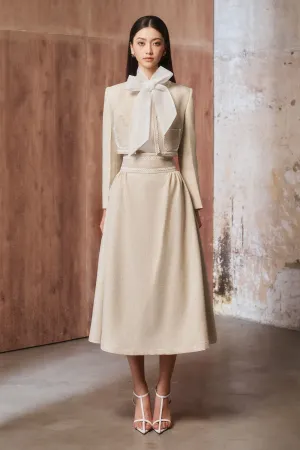 Janken A-line Long Sleeved Linen Cotton Midi Set