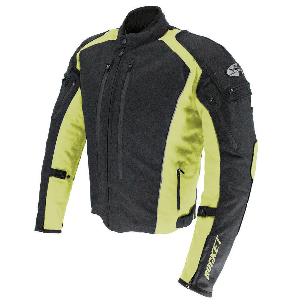 Joe Rocket Turbulent Mens Textile Jacket Black/Hi-Viz
