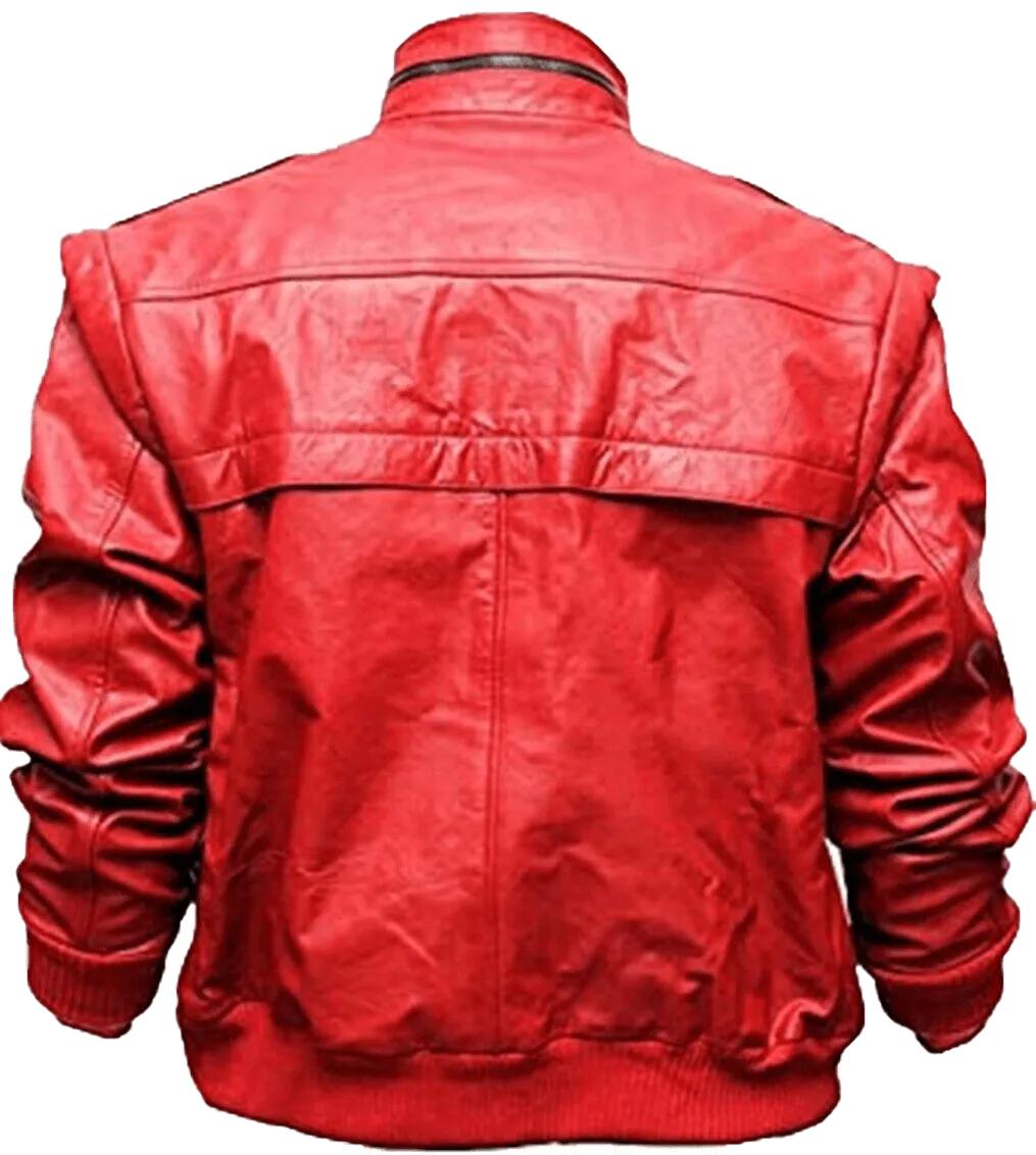 Johnny Lawrence's Red Leather Motorcycle Jacket - Cobra Kai Edition | Stylish Red Bomber Leather Jacket