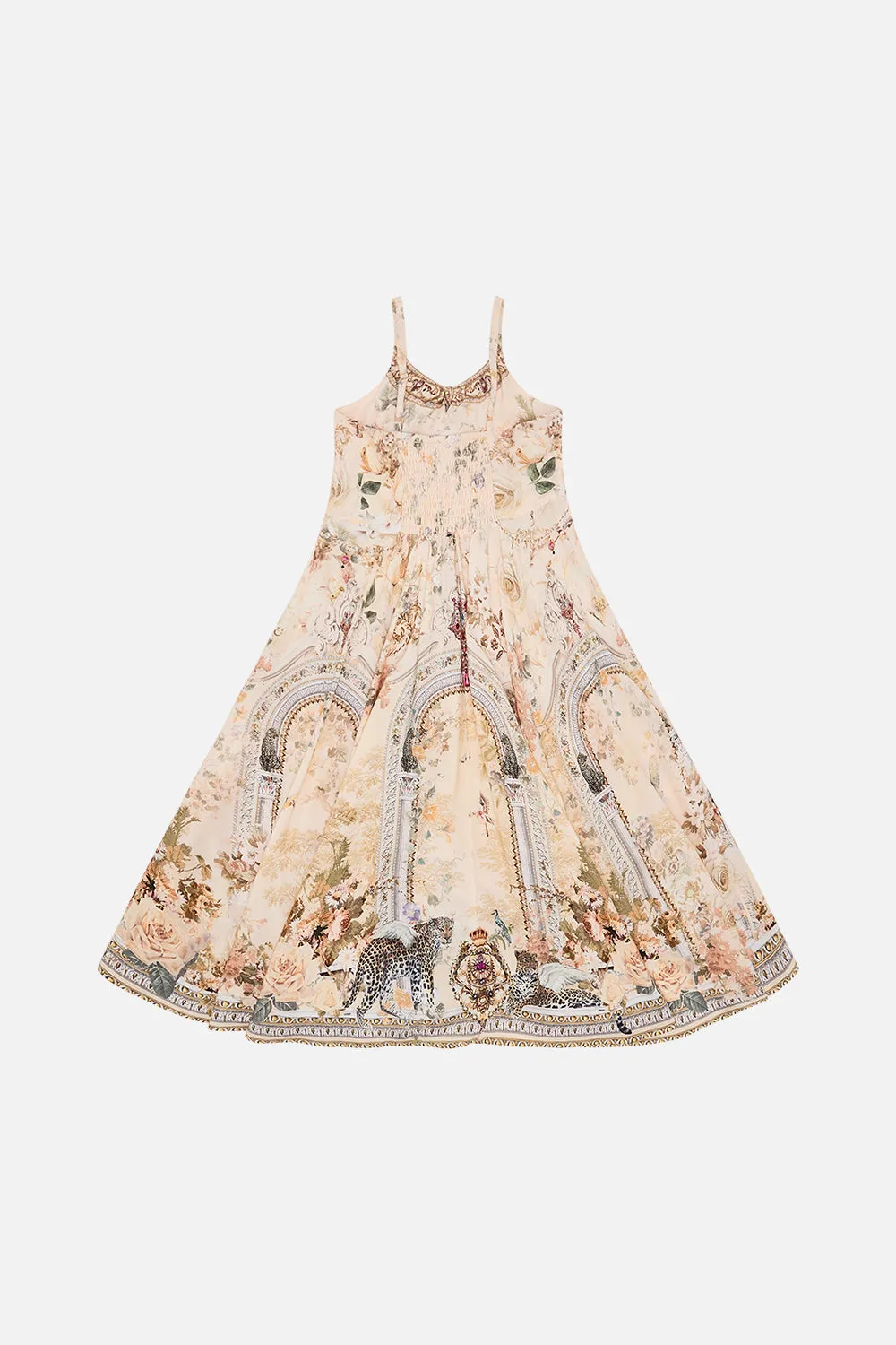 KIDS TIE FRONT MAXI DRESS 4-10 ADORNED IN ANTIQUITY