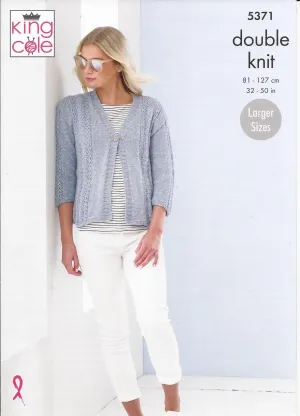 King Cole 5371 Ladies Cardigans DK Knitting Pattern