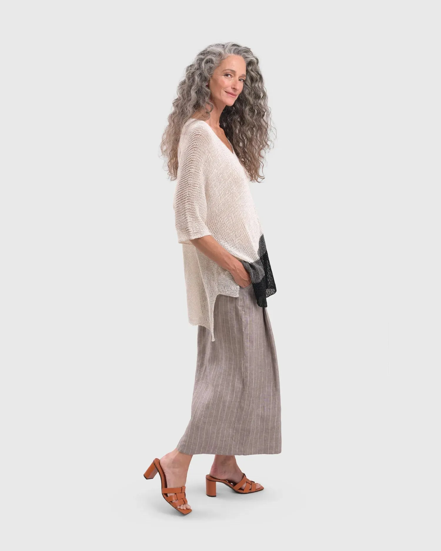 Linea Palazzo Crop Pants, Dove