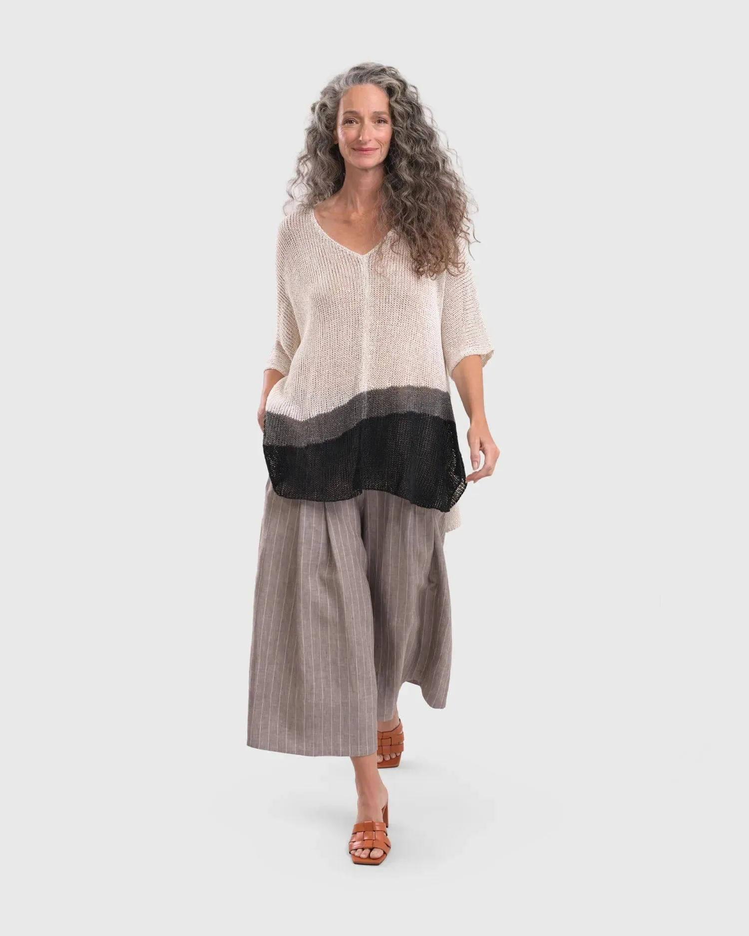 Linea Palazzo Crop Pants, Dove