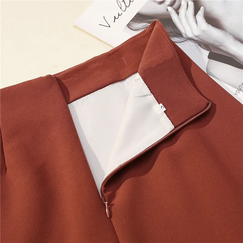 Luexco High Waist A-Line Pleated Mini Skirt