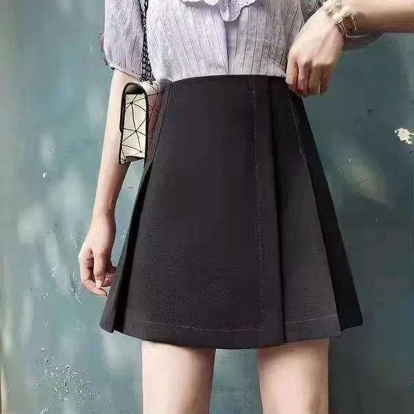 Luexco High Waist A-Line Pleated Mini Skirt