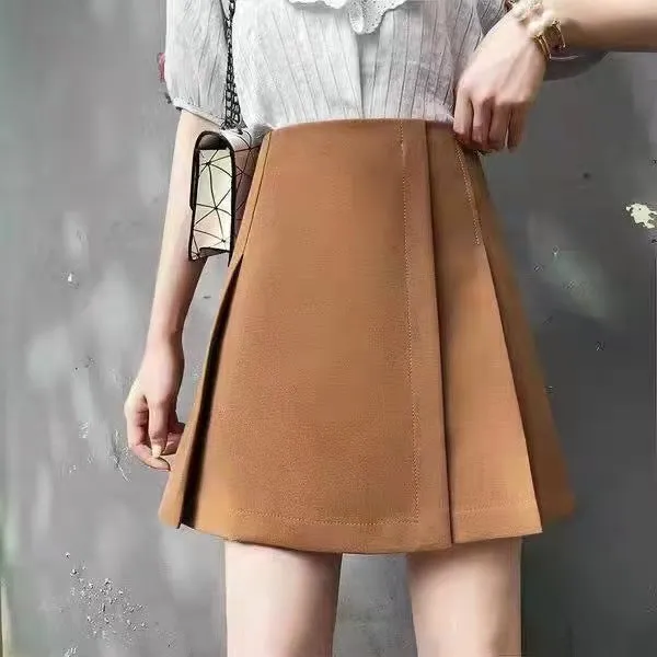 Luexco High Waist A-Line Pleated Mini Skirt