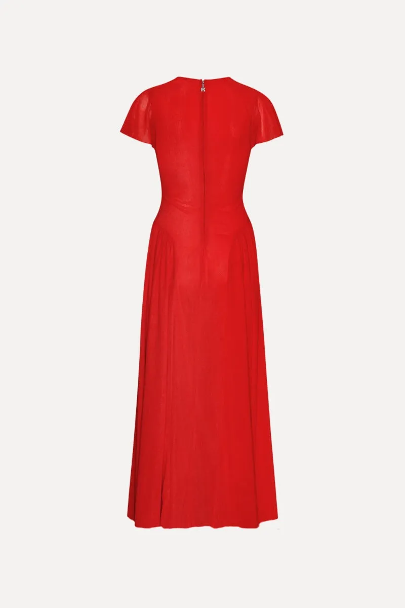 Maxi V-Neck Dress - Racing Red