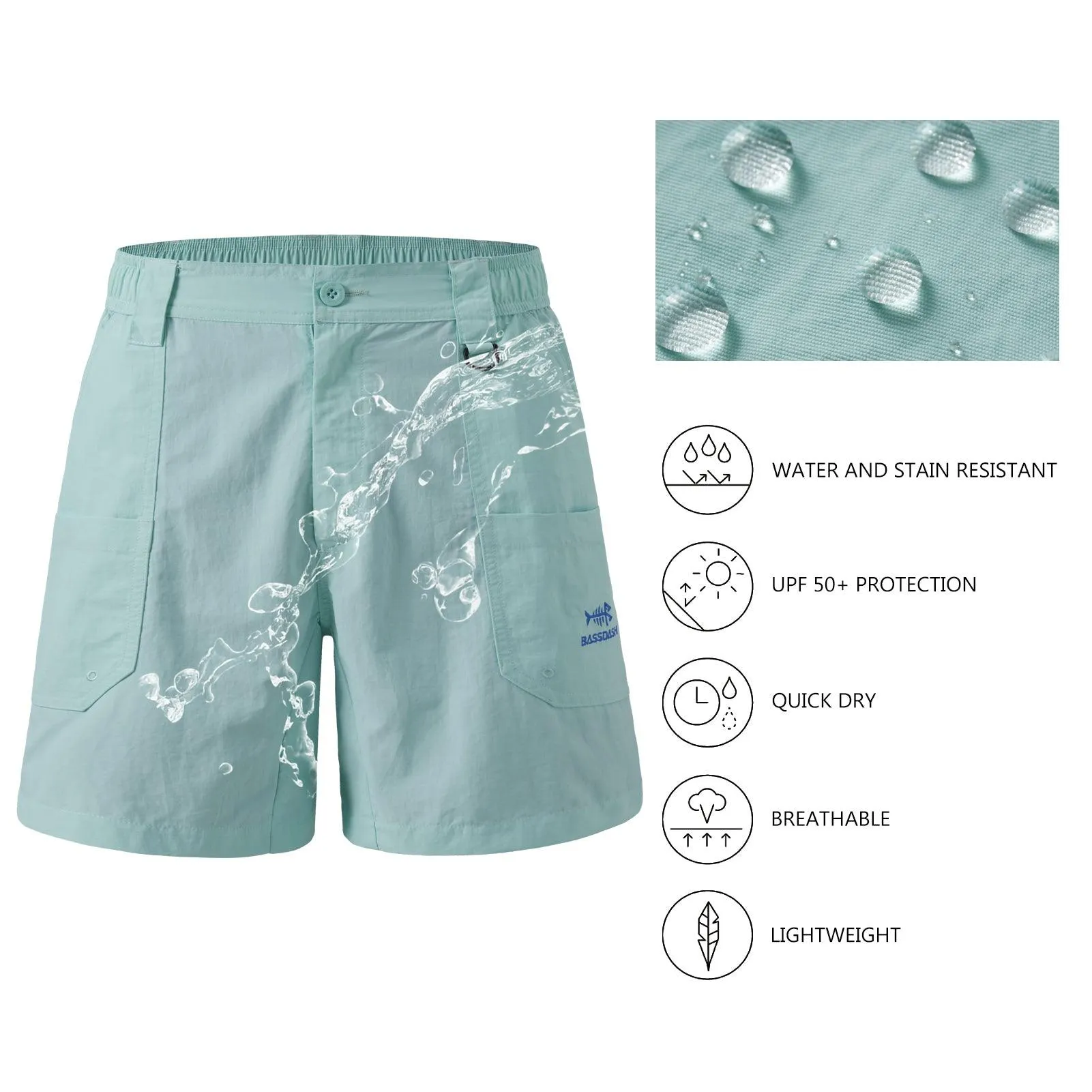 Men's 8in Quick Dry Water Resistant UPF 50  Shorts