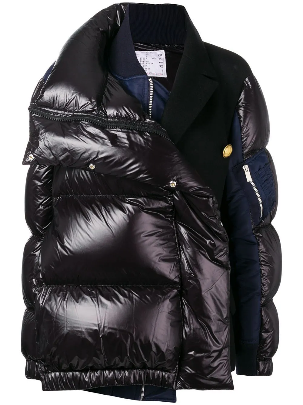 Mixed Fabric Puffer Jacket