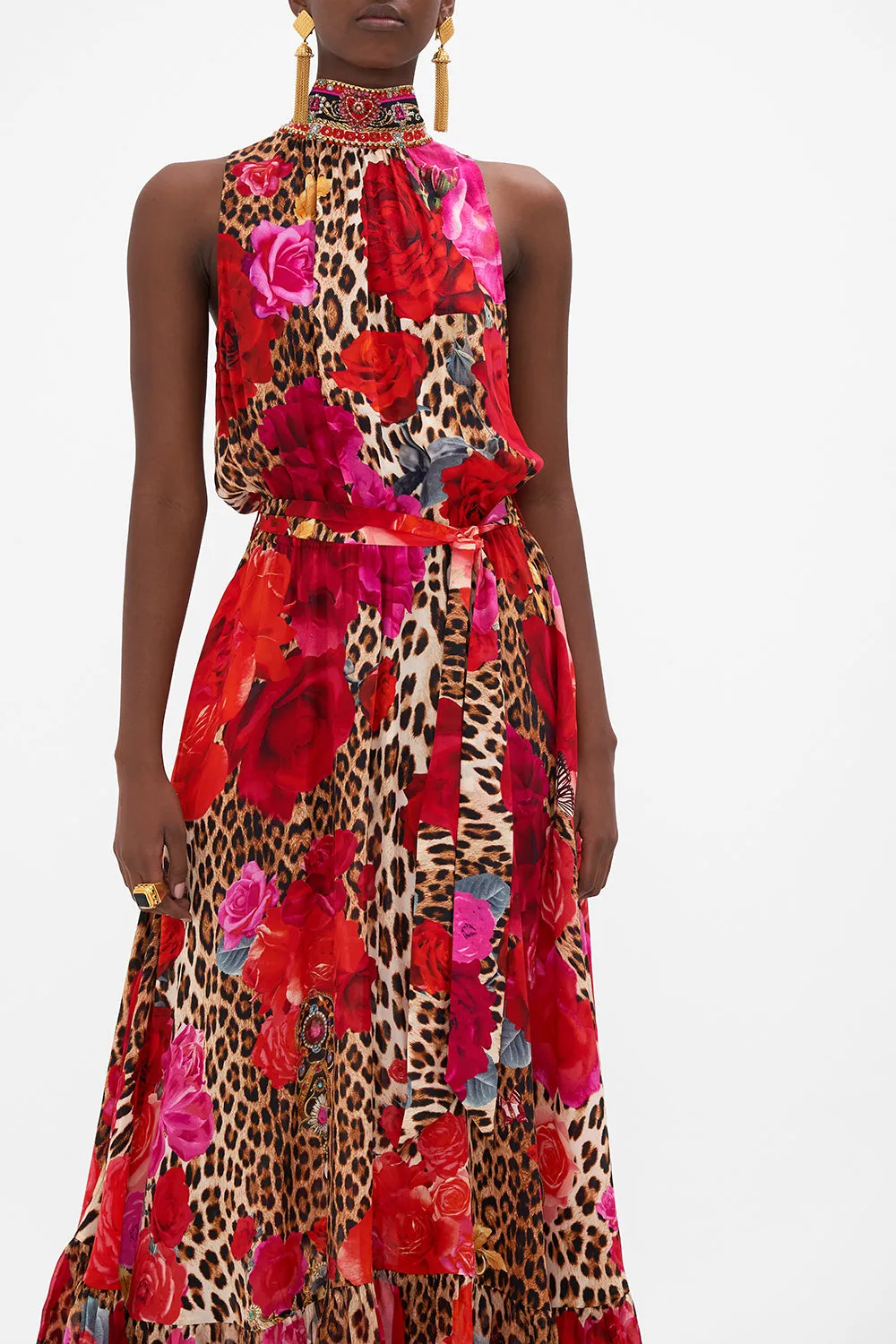 NECKTIE DRESS WITH ELASTICATED WAIST HEART LIKE A WILDFLOWER