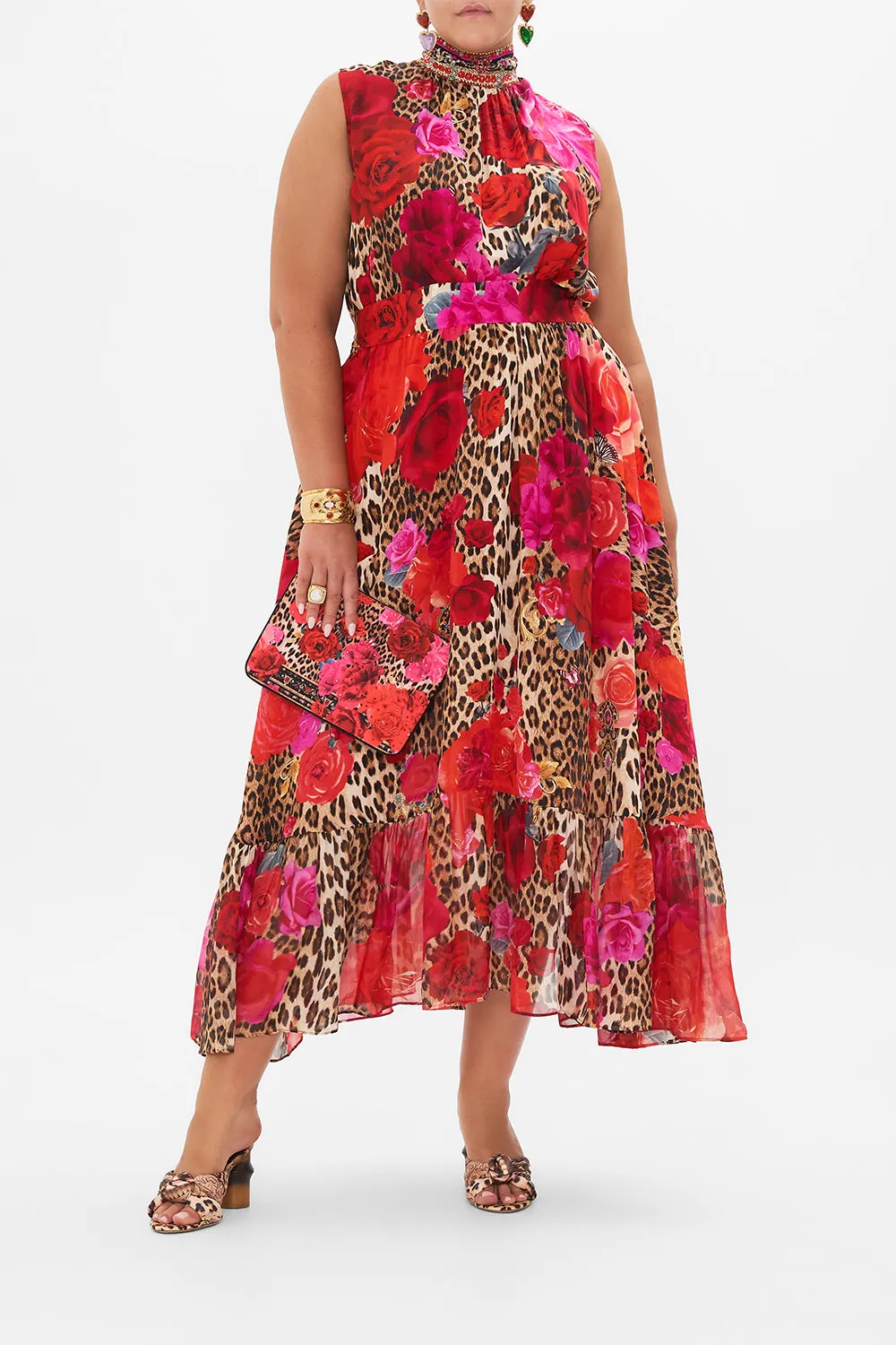 NECKTIE DRESS WITH ELASTICATED WAIST HEART LIKE A WILDFLOWER