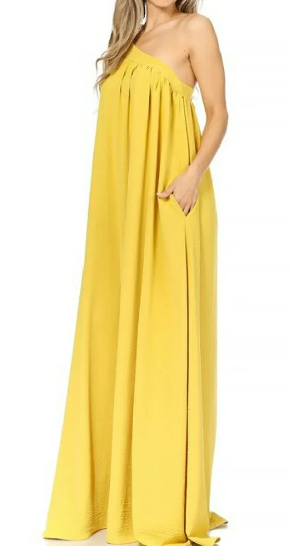 Orange You Glad 1 Shoulder Maxi Dress