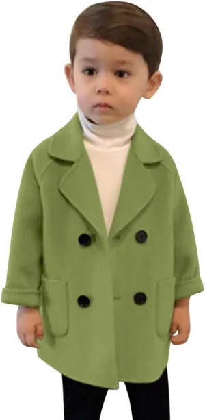 Padded Jacket Kids Toddler Kids Baby Girls Boys Plaid Solid Coat Elegant Notched Collar Double 5t Winter Coat Boys