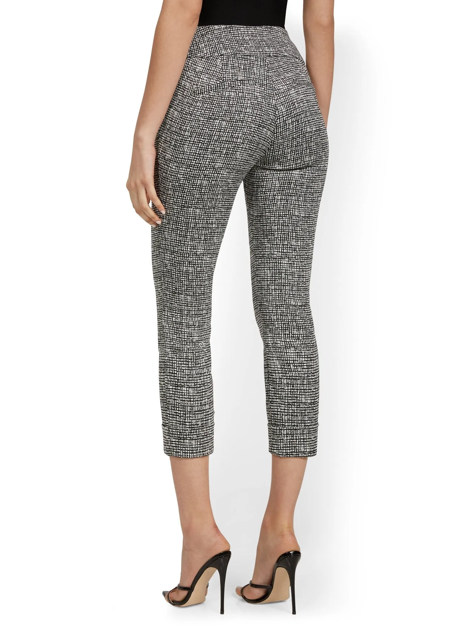 Petite Whitney High-Waisted Pull-On Slim-Leg Capri Pant - Crosshatch