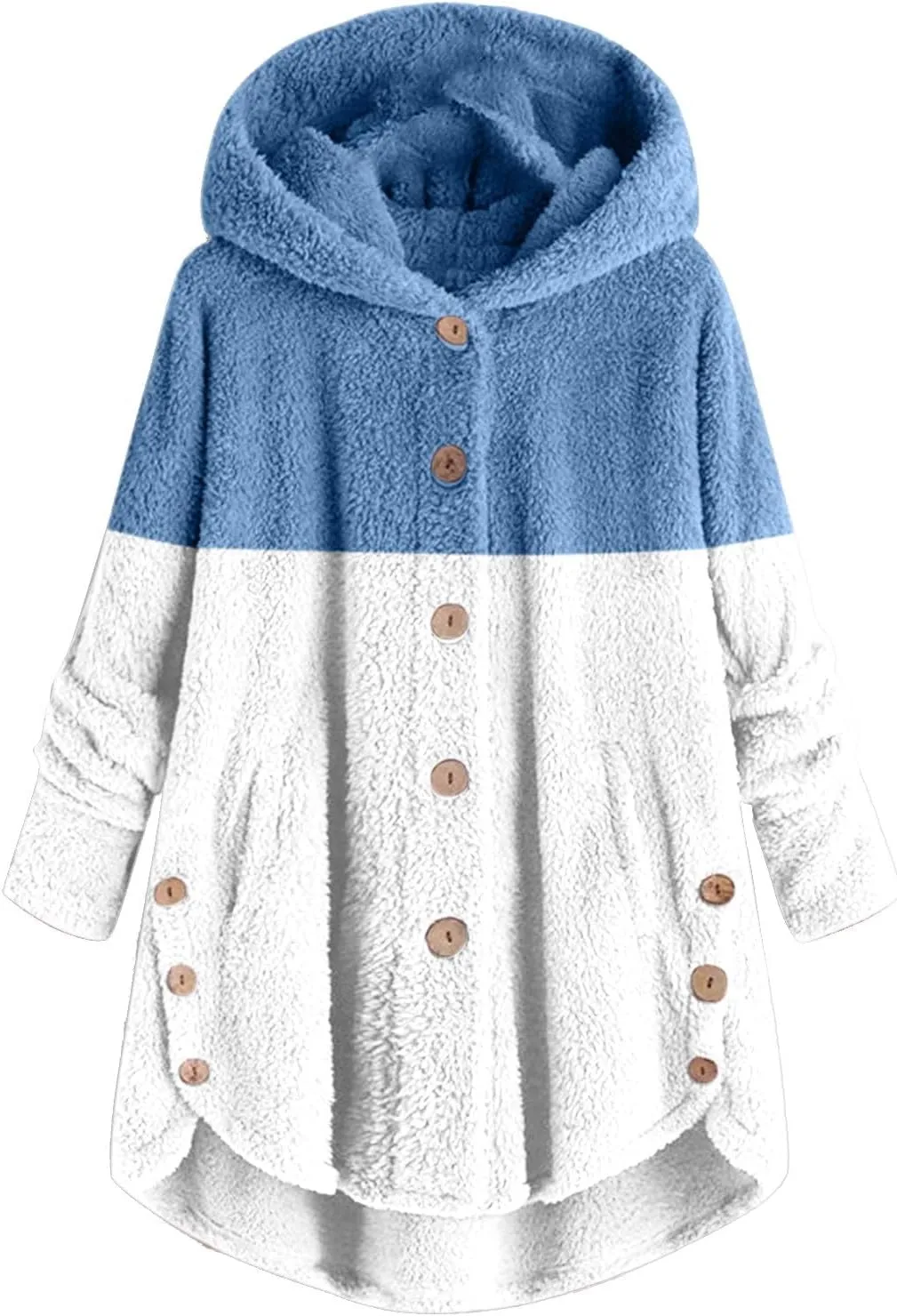 QWENTMTNTY Plus Size Winter Jackets for Women 2023 Office Work Outerwear with Pocket Comfy Plush Winter Sherpa Lined Jacket