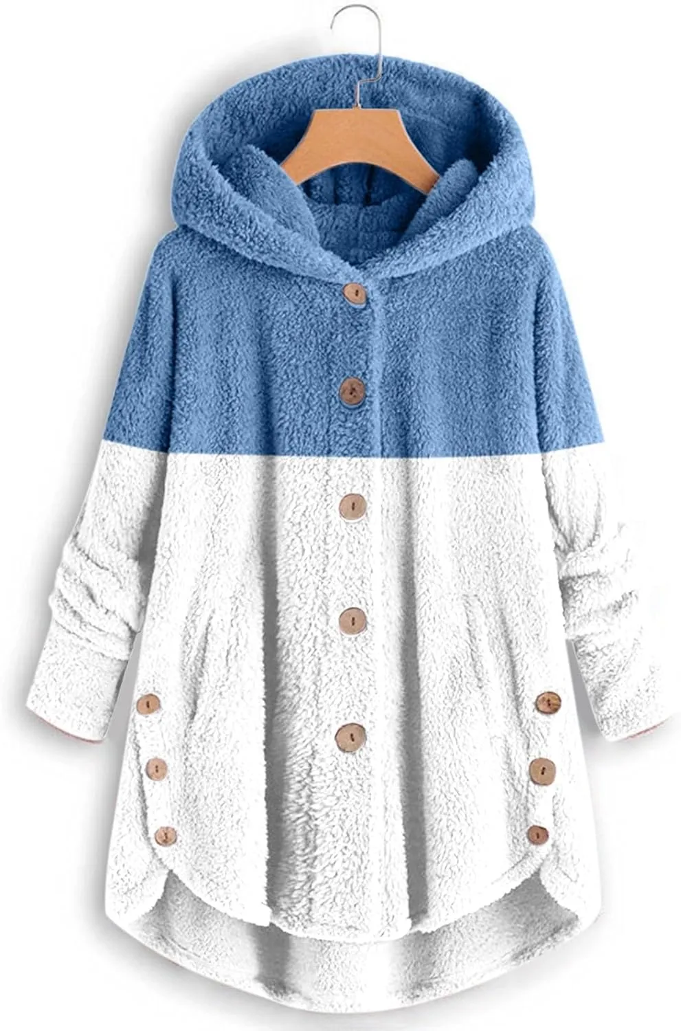QWENTMTNTY Plus Size Winter Jackets for Women 2023 Office Work Outerwear with Pocket Comfy Plush Winter Sherpa Lined Jacket