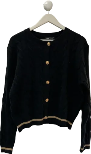SHEIN Black Knitted Cardigan UK L