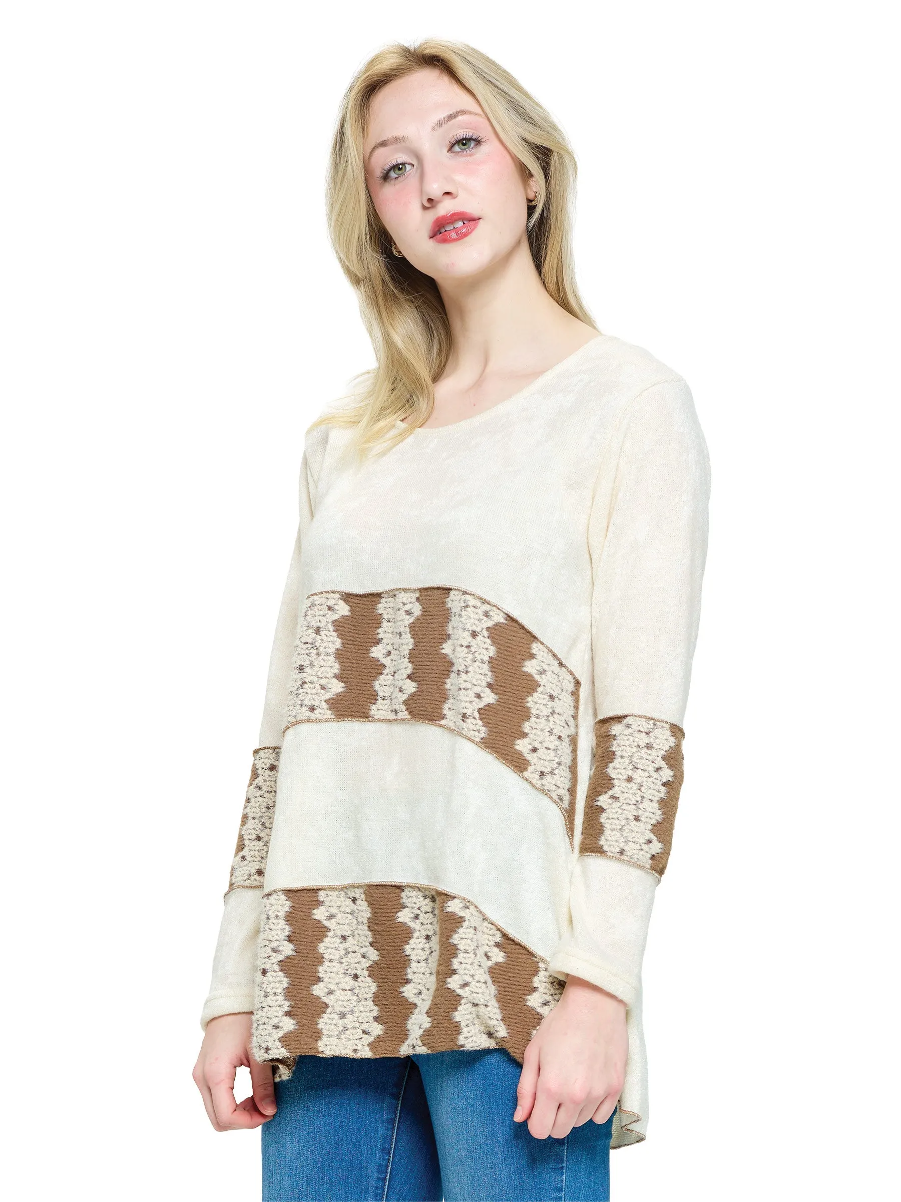 Tunic Top Patchwork Color Contrast