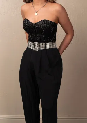 Vintage Black Belted Trousers