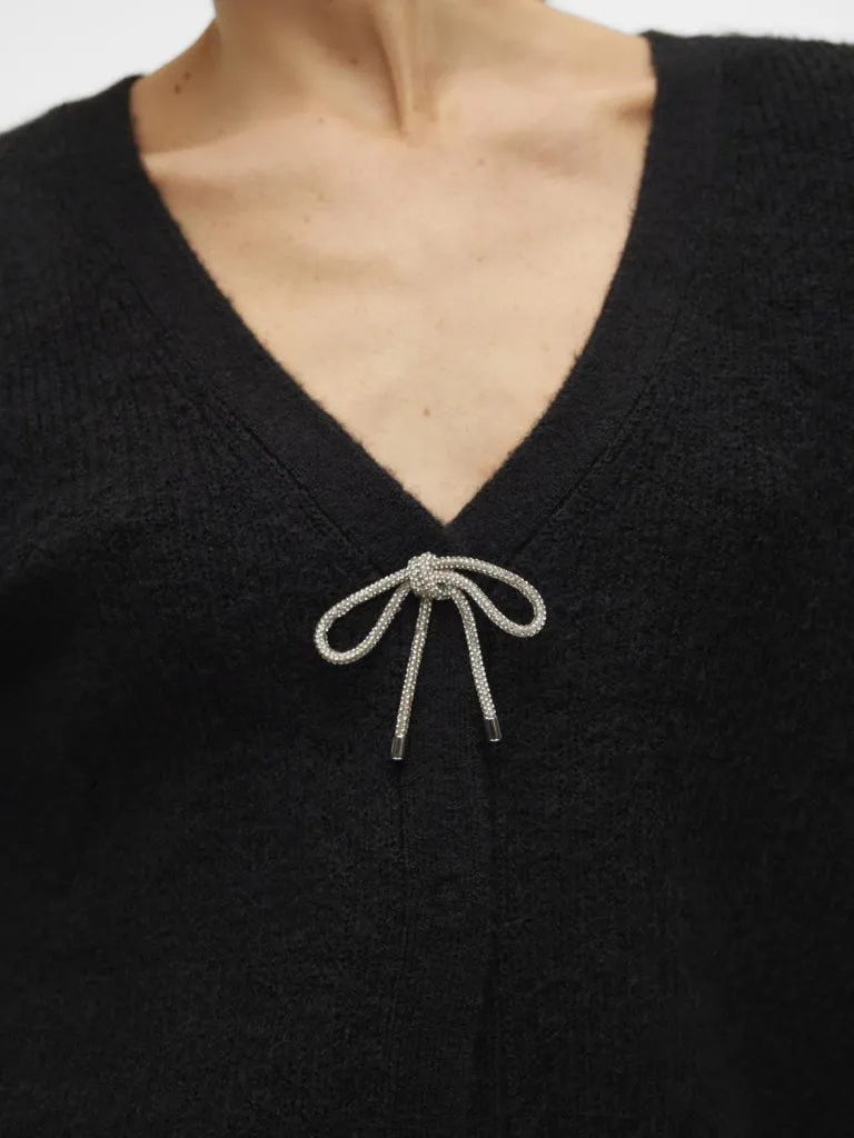 VMCAIA LS V-NECK BOW CARDIGAN GA SB5
