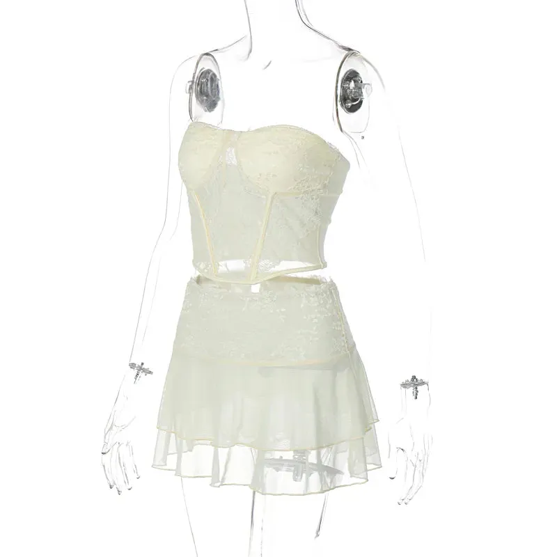 Waited On A Line Of Greens Skirt Set