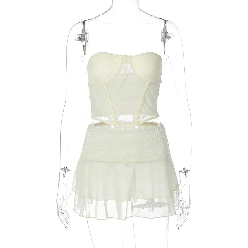 Waited On A Line Of Greens Skirt Set