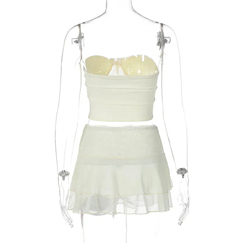 Waited On A Line Of Greens Skirt Set