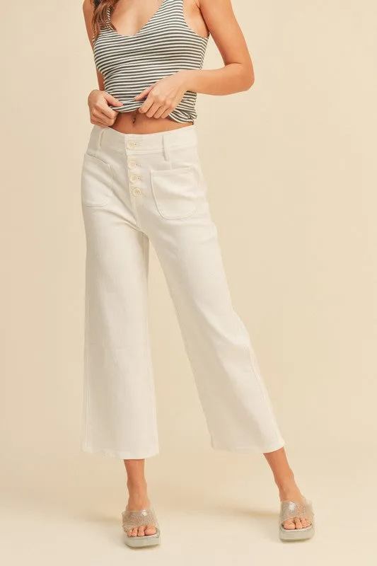 Washed Cotton Apron Pocket Pants