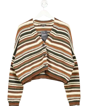 Whistles Brown Winnie Striped Knit Cardigan UK M