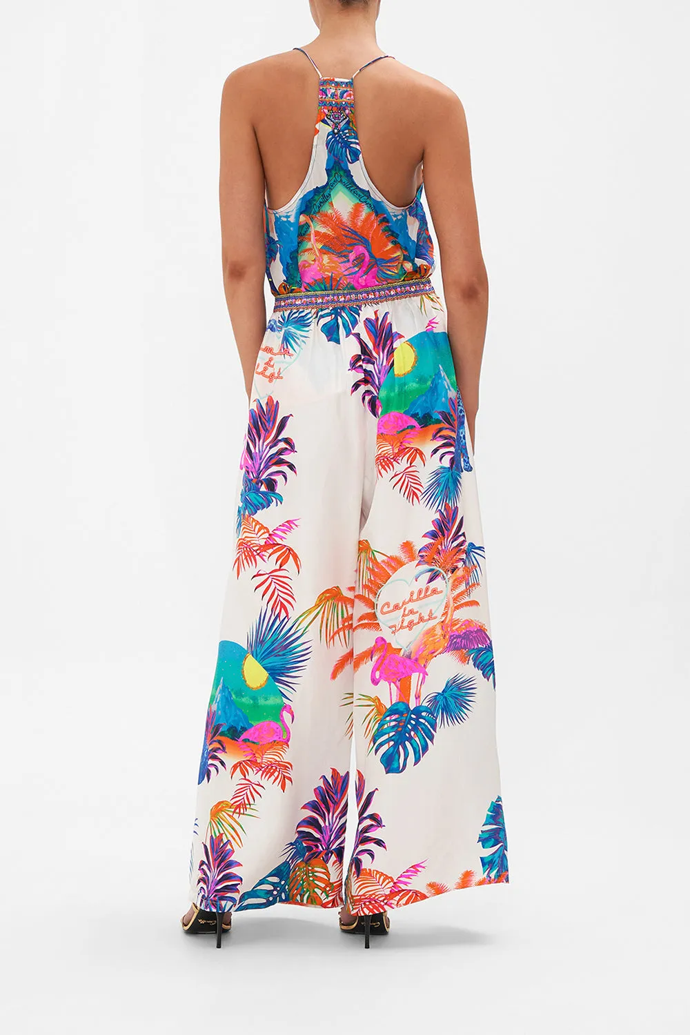 WIDE LEG TROUSER WITH FRONT POCKETS FLAMENCO FLAMINGO