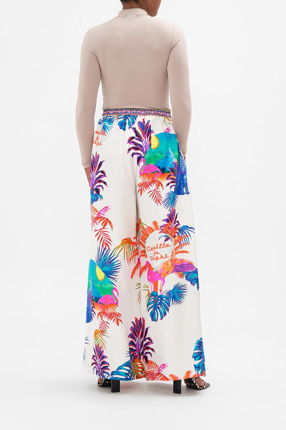 WIDE LEG TROUSER WITH FRONT POCKETS FLAMENCO FLAMINGO