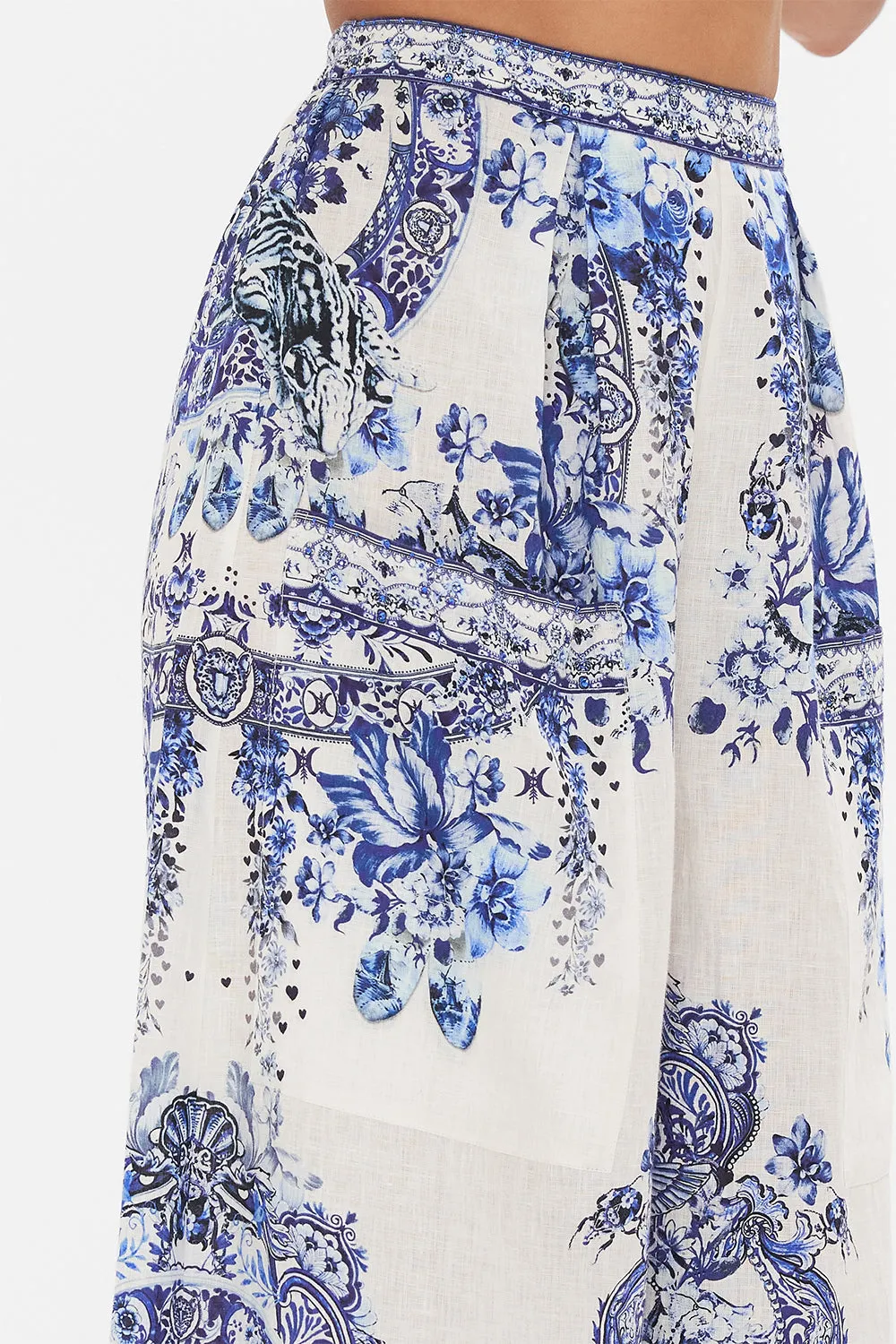 WIDE LEG TROUSER WITH FRONT POCKETS GLAZE AND GRAZE