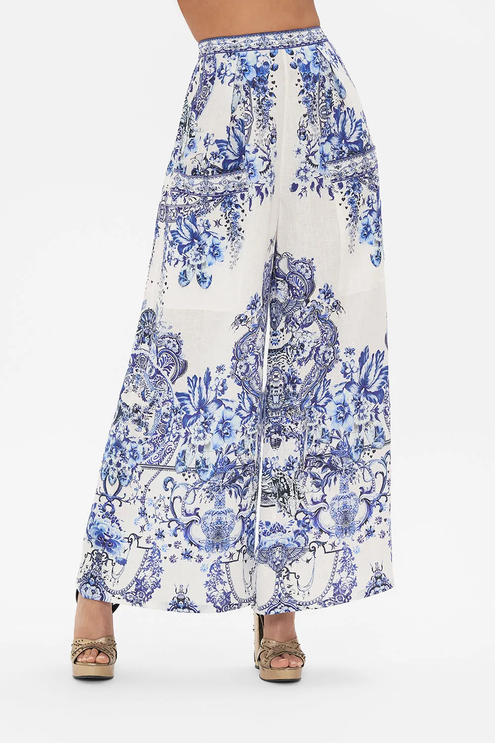 WIDE LEG TROUSER WITH FRONT POCKETS GLAZE AND GRAZE